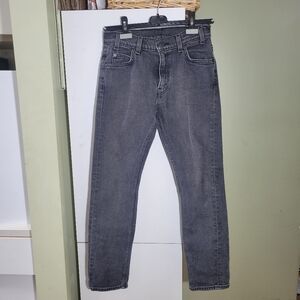 Levis 505 orange tab straight leg mid rise jeans charcoal black gray size 26